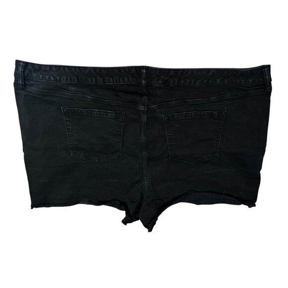 Torrid Button Front Raw Hem Denim Shorts Sz 30 (4X) Womens Black Pockets - Picture 9 of 16